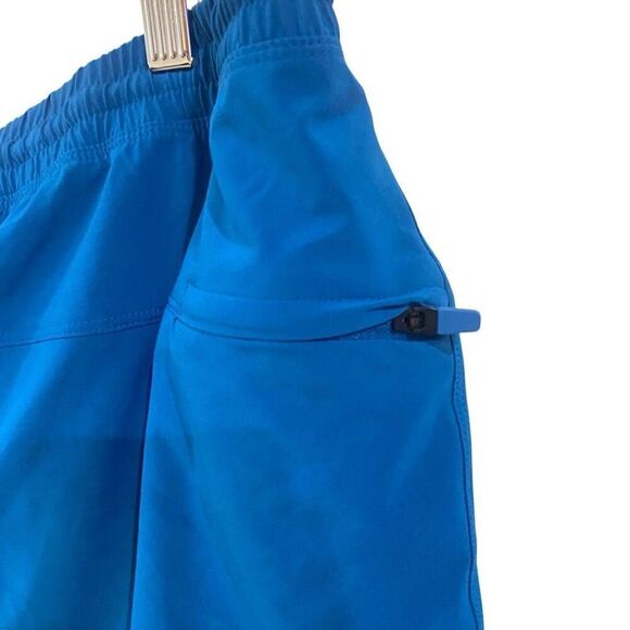 All in Motion blue shorts XL drawstring back zipper pocket built in underwear li - Picture 5 of 6
